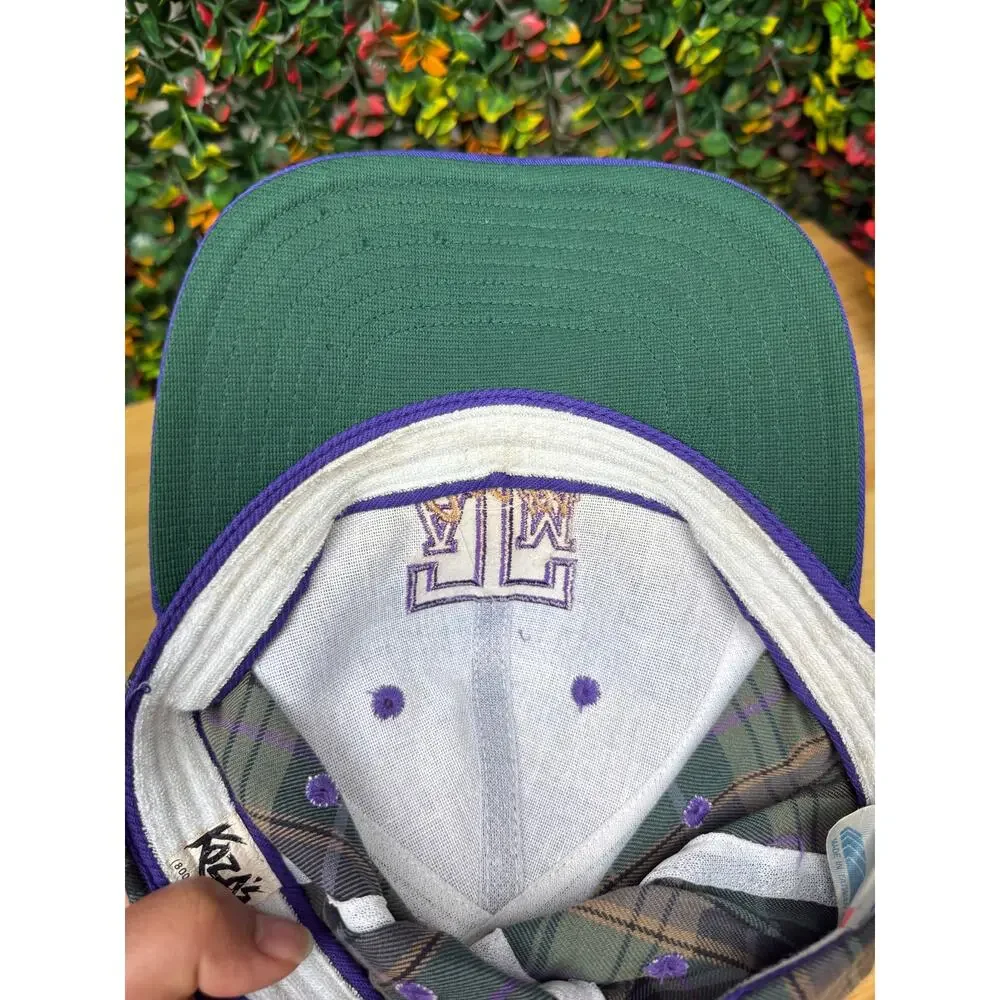Texas A&M Aggies Koza's San Sun Plaid Hat Vintage 90's Purple Tartan‎ ATM NCAA